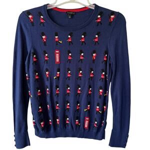 Talbots Navy Blue English Guards Crewneck navy blue lite sweater size S